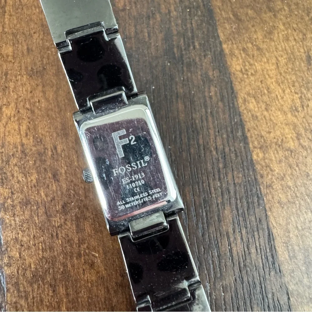 Fossil Gunmetal Watch with Crystal Accents
